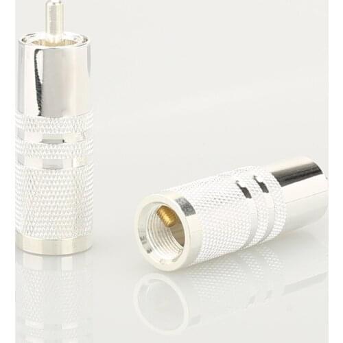 50pieces High quality Sliver plated RCA plugs for hifi interconnect cable audio rca plug hifi audio plug