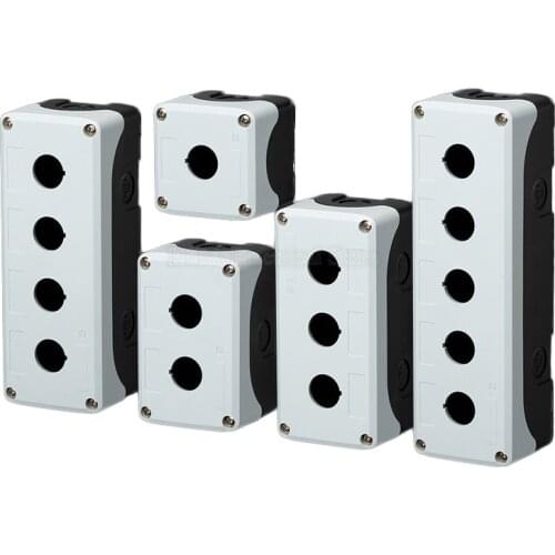 1Pc Waterproof button box switch control box 1/2/3/4/5hole industrial indicator light electrical plastic emergency stop box 22mm