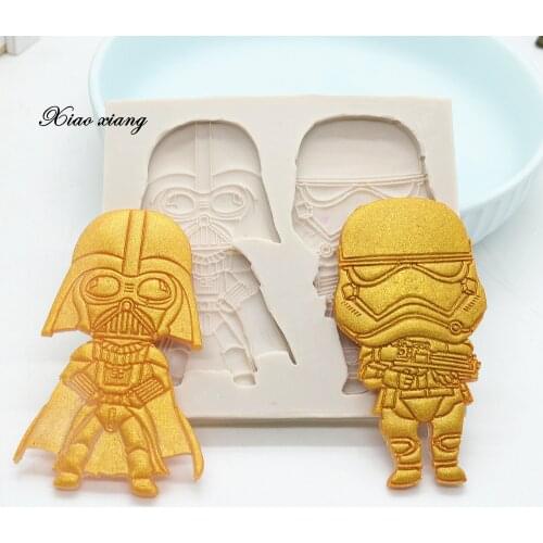 Warrior Storm Soldier Silicone Fondant Cake Mold For Baking Christmas Biscuits Sugar Craft Chocolate Candy Decorating Tools M811