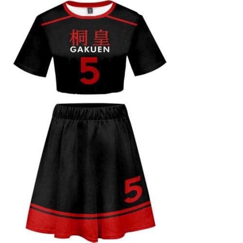 Kurokos Basketball 3D Print Summer Two Piece Set Women Crop Top and Skirt Outfits Kuroko No Basuke Aomine Daiki Cosplay Costume