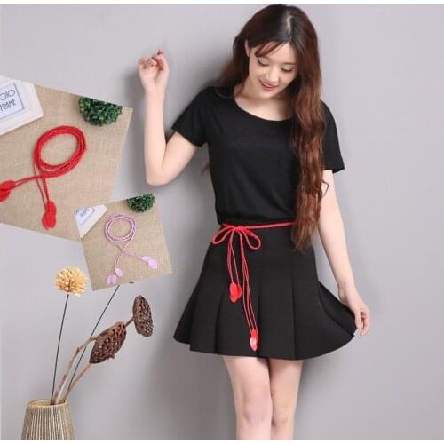 0.7cm Elastic Woven Rope Waist Vintage Belts Women Leaves Shaped Dress Waistband For Women Girls Belt