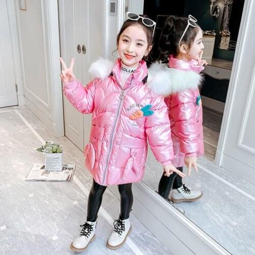 2021 Winter Down Jacket For Girls Waterproof Shiny Warm Girls Winter Coat 3 4 5 6 7 8 10 11 12 Years Teenage Girl Parka Snowsuit