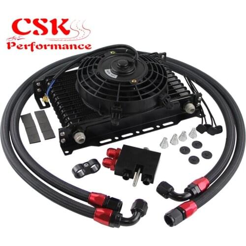 13 Row AN10 Oil Cooler Kit Fit For BMW 3 Series N54 Engine 135 135i E82+Electric Fan