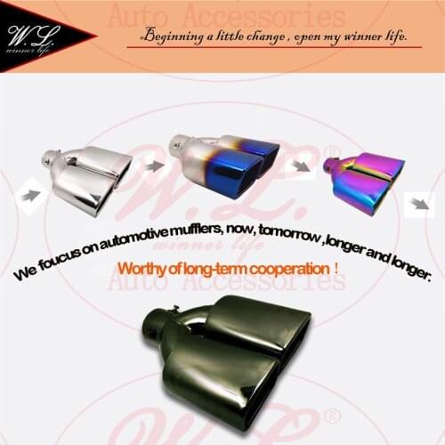 4 Colors Car Exhaust Tip/Muffler Universal Cover Modified Tail Pipe For Inlet 36-60mm 45-73mm Ending Tube Customized Logo