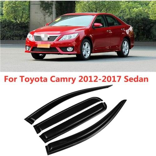 Window Visor Rain Eyebrow Wind Rain Sun Smoke Guard Deflector Vent Sun Shade Cover Raincoat For Toyota Camry 2012-2017 Sedan