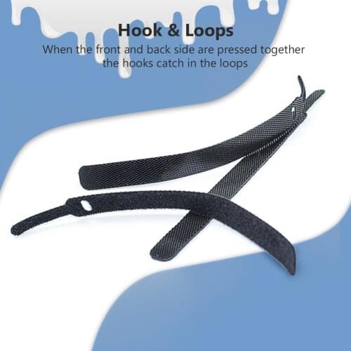 40Pcs 14x1.2cm Black Nylon Hook And Loop Strap Cable Ties Self-adhesive Reusable Cord Tidy PC TV Cable Straps Organizer