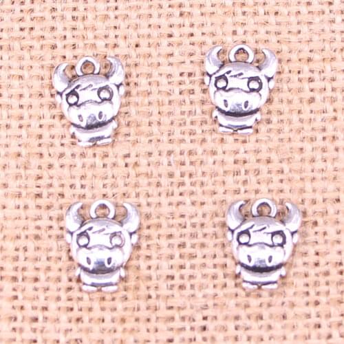 86pcs cow bull ox Charms Zinc alloy Pendant For necklace,earring bracelet jewelry DIY handmade 12*15mm