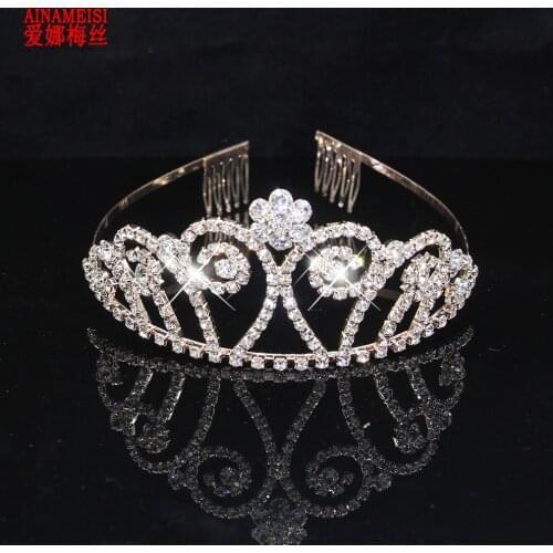AINAMEISI New Design Beautiful Bridal Crowns Wedding Tiaras headband flower Hair Accessories Rhinestone Fashion Hair Jewelry