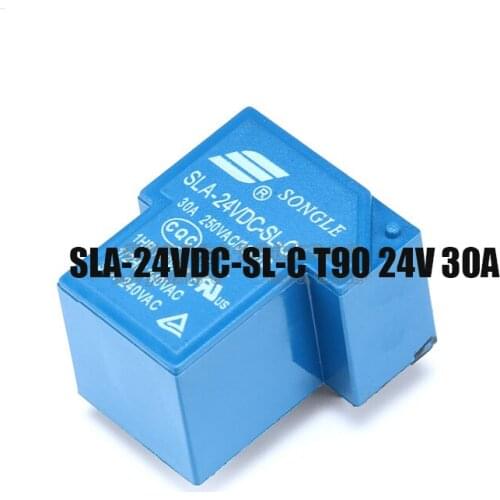 Free shipping 10pc Original SLA-24VDC-SL-C T90 24V 30A 6pin DC Power Relay PCB Type blue color