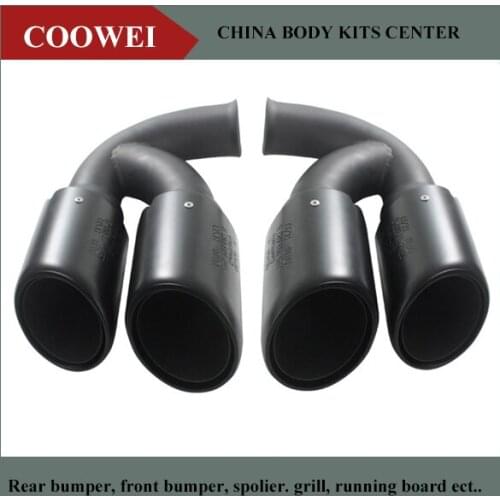 Black Stainless steel Auto Car Exhaust Tip Muffler Pipe Tips Exhaust Tips Exhaust System End Tips for Porsche Cayenne V6 2011UP