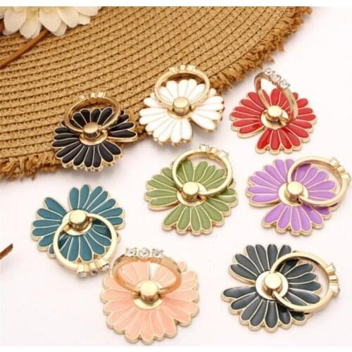 Colorful Daisy Flower Metal Finger Ring Smartphone Stand Holder Mobile Phone Holder Stand For IPhone X XS Max 11 Xiaomi Huawei