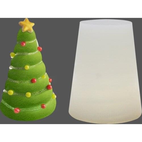 2020 New Christmas Tree Candle Mold Pine Shape Mold Silicone Mold Mousse Mold Christmas Party Favors Home Decor