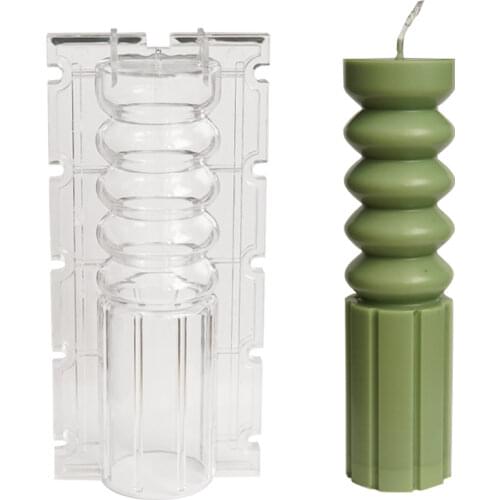 DIY Large Striped Cylindrical Candle Mold Scented Candle Mold Church Candle Mold PC Mold Plastic Candle Mold Candle Making