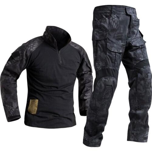 Long Sleeve T-Shirts Cargo Work Pants Man Military Clothing Sets Tactical Uniforms Army Combat Suit Camouflage