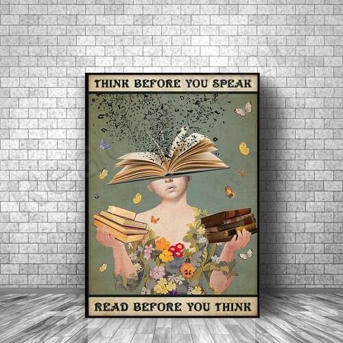 Book friends posters think first, then speak first, read posters home life decoration posters