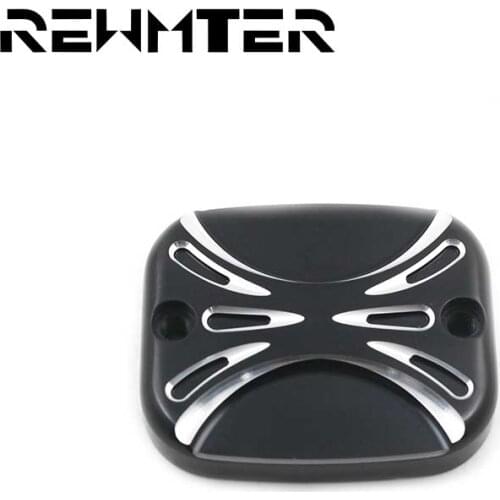 Motorcycle Brake Reservoir Master Cylinder Cover For Harley Touring Road King Gliding 01-07 Softail Dyna 1996-2015 CNC