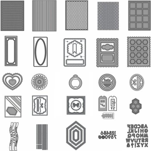 Metal Cutting Dies Alphabet Numbers Set Square Rectangle Heart Frame DIY Crafts Card Make Scrapbook Stencil New Dies 2020
