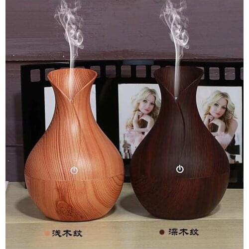 Mini Ultrasonic Humidifier Air Wood Vase Grain Purifier Essential Oil Aroma Diffuser AromathBL