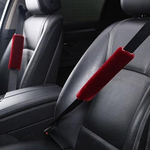 2Pcs/Set Soft Plush Seat Belt Cover Shoulder Pad Shoulder Strap Case Comfortable Driving Car Seatbelt Decoration Accessories