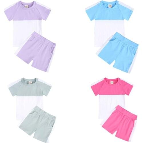 0-12 Yrs Summer Kids Pajamas Set Short Sleeves T-shirt Tops+Shorts Sleepwear Toddler Baby Boys Girls Cotton Clothes Set