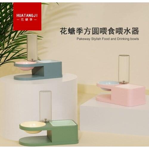 NEW Pet Dogs Cats Double Bowls Food Water Feeder Container Dispenser For Dogs Cats Drinking High Quality Pet Products