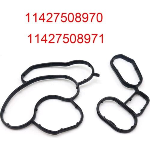 New 2PCS Engine Oil Filter Housing Gasket Seal 11427508970 + 11427508971 for BMW E81 E87 E46 E90 E60 E83 High Quality