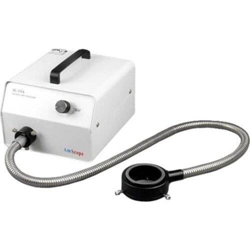AmScope 150W Fiber-Optic Microscope Illuminator with Ring-light HL150-AR