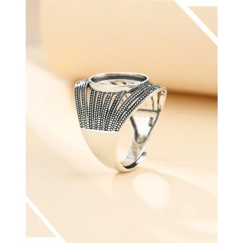 16*12mm 925 STERLING SILVER Semi Mount Bases Blanks base blank Pad men ring Setting jewelry findings (without stone) A5386