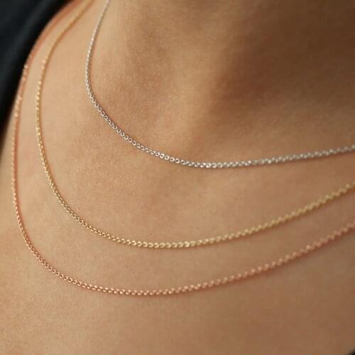 Most Commonly Used Cable Chain Choker Necklace Stainless Steel Gold Color Slim O Chain Women Men Children Necklace