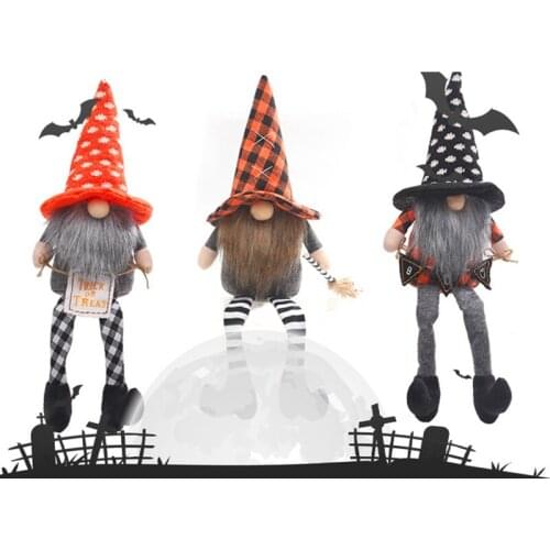 Plush Faceless Doll with Long Hat Long-Legged Figurine Christmas Halloween Ornament Home Decor TS2 Party and holiday decorations