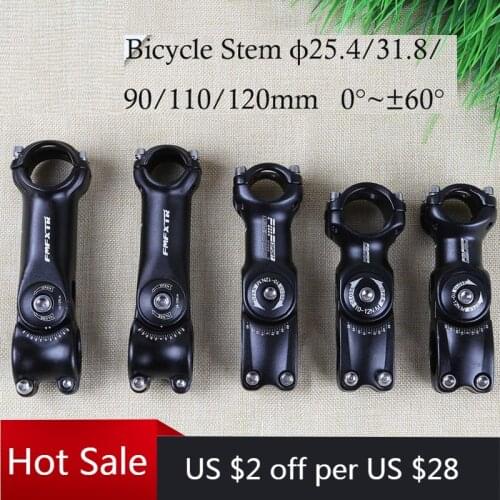 Adjustable 60 Degree Bicycle Stem Riser 25.4x90/110/120mm&31.8x90/110/120mm MTB Stem Road Mountain Bike Cycling Part Accessories