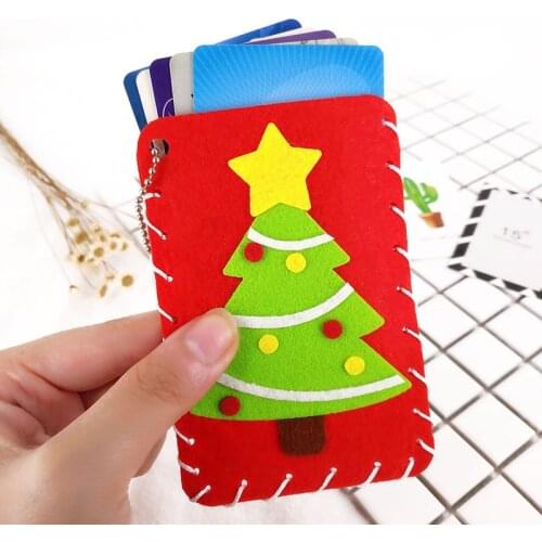 Non-Woven Fabric DIY Bus card package Handmade Craft Material Kit kindergarten boys girls cartoon educational toys gift