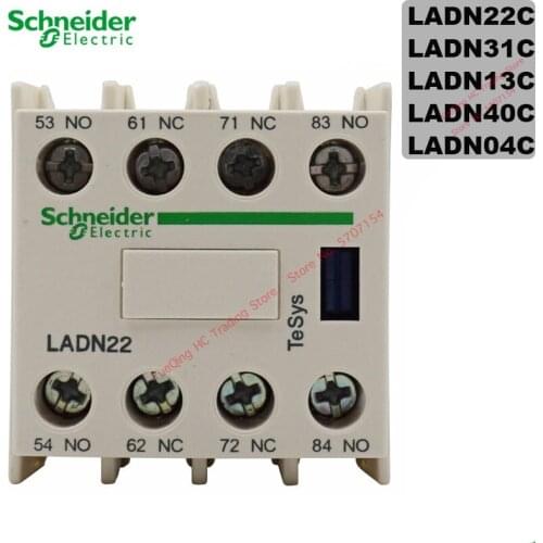 Schneider Electric LADN22C 2PCS Auxiliary Contact Block LA-DN22C 2NO+2NC for TeSys D Series Contactor Brand New Original Export
