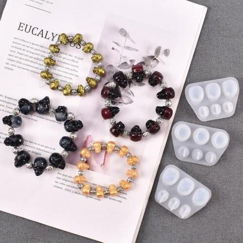 3D Silicone Skeleton Skull Head Mold DIY Jewelry Charm Craft Handmade Moulds