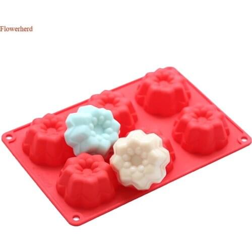 3d Flower Soap Silicone Mold DIY Handmade Soap Mold 6 Holes Soap Making Supplies Candle Chocolate Mold Cake Decorations