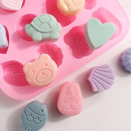 DIY Cartoon Animals Silicone Cake Mold Chocolate Mold Handmade Soap Mold Pudding Ice Candy Baking Tool Baking Accessories