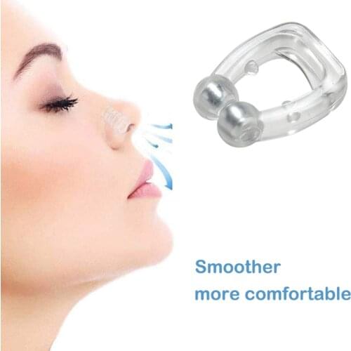 Silicone Magnetic Anti Snore Stop Snoring Nose Clip with Case Sleep Tray Sleeping Aid Breathing Apnea Guard Night Anti Ronco