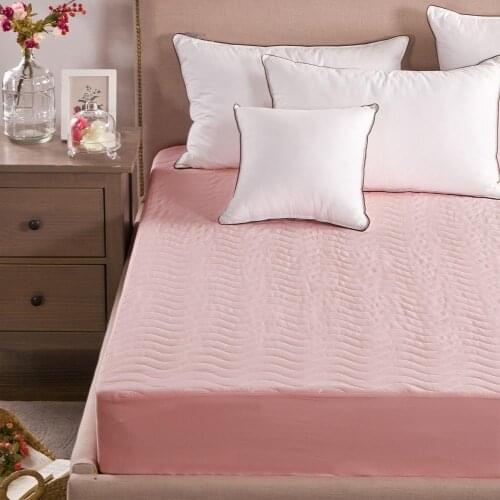 100%Cotton Quilted Mattress protective Cover with Microfiber fillings pad thin sanding cotton for four-Seasons mattress