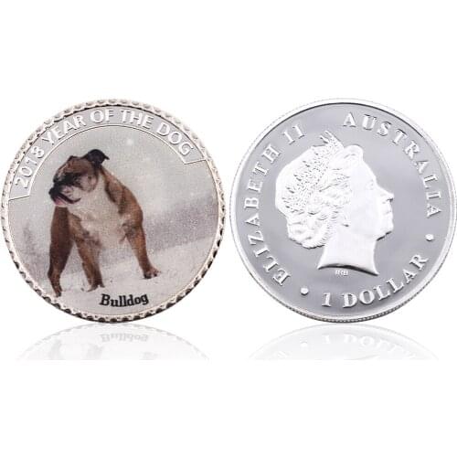 Christmas Souvenir Gifts Puppy Coin 2018 Year of The Dog Lucky Metal Coin 999 Silver Coins Art Crafts for Birthday Gifts