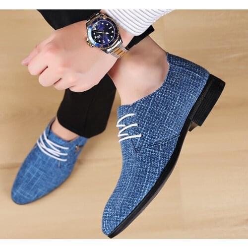 New Luxury Mens Formal Dress Shoes For Men Oxford canvas Breathable Leisure Business Wedding Shoes Zapatos De Hombre
