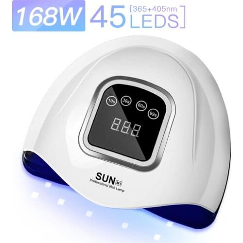 168W LED Lamp Nail Dryer 45 LEDs UV Lce Lamp For 4-speed timing Drying Gel Polish 10/30/60/99s Timer Auto Sensor Manicure Tools