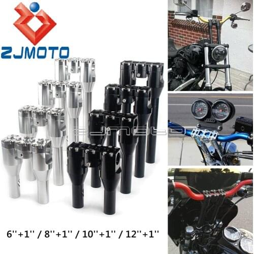 Universal Motorcycle Handlebar Riser Rise 1-1/2" Handle Bar Clamp for Harley Dyna Street Bob Road Glide Softail Fatboy Sportster