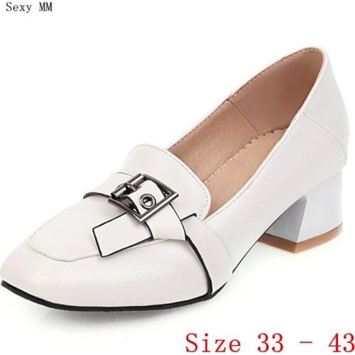 Pumps Loafers Women Oxfords Career Shoes Low Med Heels Woman Low Med Heel Shoes Small Plus Size 33 - 40 41 42 43