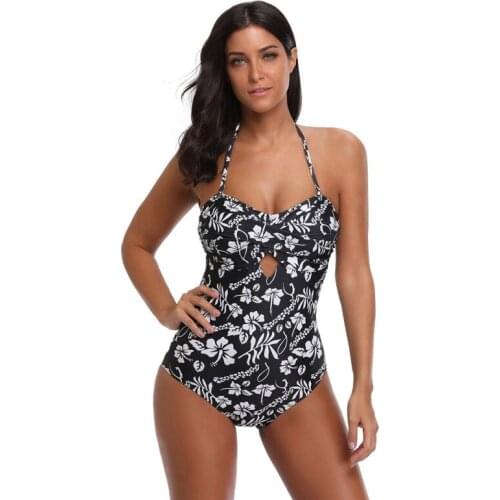 Ladies Sexy one piece swimsuit Women Vintage Floral Print Backless Swimsuit lady bathing suit