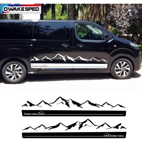 1set Mountains Sport Styling Car Door Both Side Decor Sticker Auto Body Vinyl Decals For Citroen Jumpy Spacetourer XS M XL