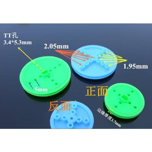 2*42mm pulley D hole pulley TT motor wheel DIY belt drive small wheel plastic drive wheel