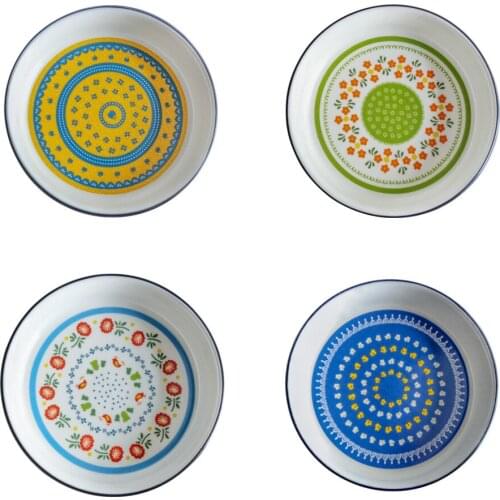 4Pcs Creative Folk-custom Durable Practical Sauce Dipping Plates Sauce Dishes Snacks Dishes Dipping Dishes