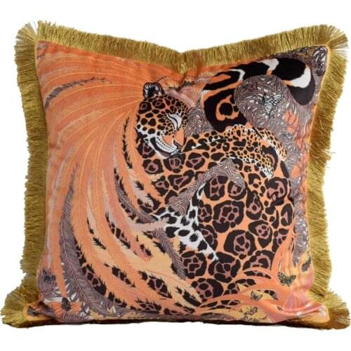 45x45cm Double-sided Leopar Sofa Pillowcase Pink Cushion Cover Throw Pillow Case Home Sofa Bed Chair Decoration 17.72x 17.72inch