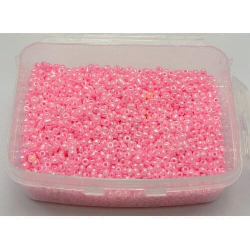 5000 Ceylon Pearl Bright Pink Glass Seed Beads 2mm (10/0) + Storage Box