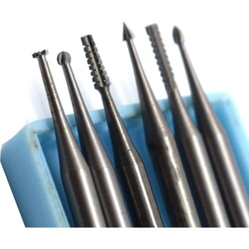 6Pcs/Set Rotary Burs Sets Round/Wheel/Pointed/Bud/Cylinder/Cone Shapes Germany KOMET Carving Burr Bits